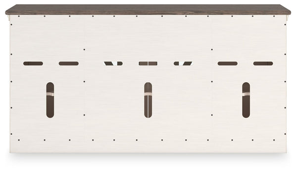 Bolanburg - White / Weathered Gray - Extra Large TV Stand