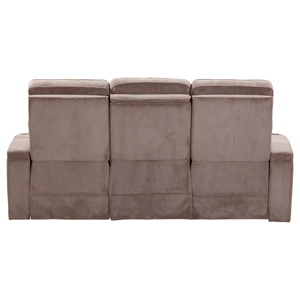 Equinox - Power Reclining Sofa And Loveseat - Mushroom