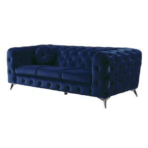  the stunning Atronia living room set is the perfect addition to any space. Modern tufted design with bright color cover