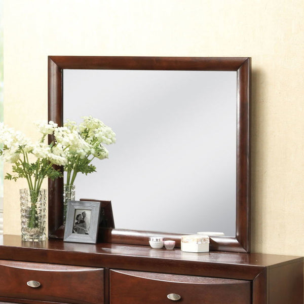 The Ireland contemporary mirror in espresso is the perfect accent for your master bedroom, the mirror in Espresso features contemporary feel helps to make small areas appear larger and more brightly lit.<br/><br/><b>Product Features</b><ul><li>Mirror Not 