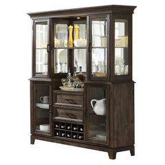 Update your space with the stylish Jameson dining room collection. This formal group combines the look of rich espresso with the understated styling of traditional design. Brown undertones play to the look of the rectangular dining table with removable le