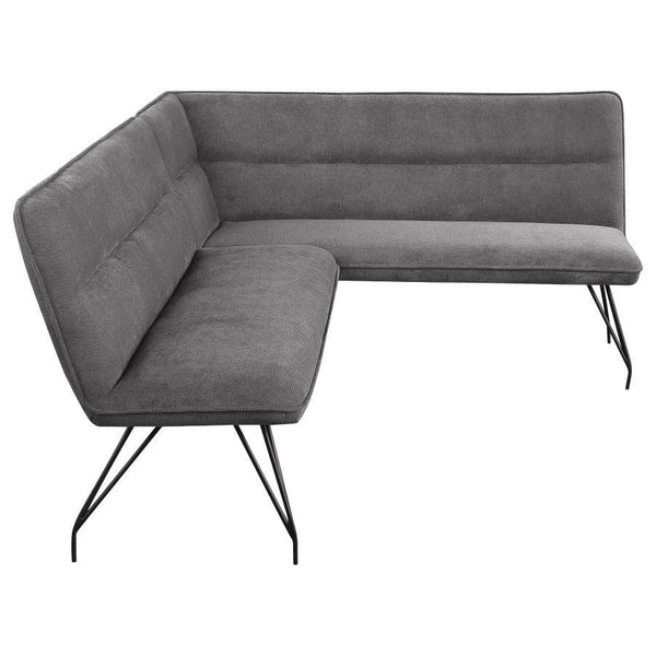Dodson - Fabric Upholstered L-Shaped Nook Dining Bench - Gray
