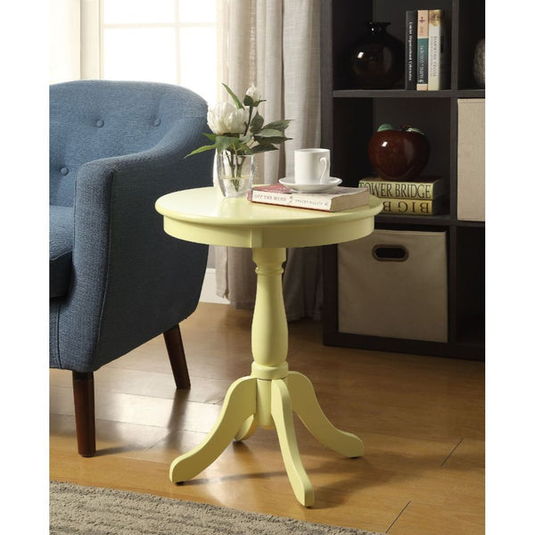 black and light green in the sought after shabby chic look. The Alger side table exemplifies this look and elegantly designed with its traditional design of round top