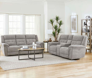 With its clean lines and transitional styling, the Richland Power Sofa, Loveseat & Recliner delivers a chic look and unbeatable functionality. The Richland Sofa features power headrests, smooth power reclining, USB/USB-C charging in the easy-to-use switch