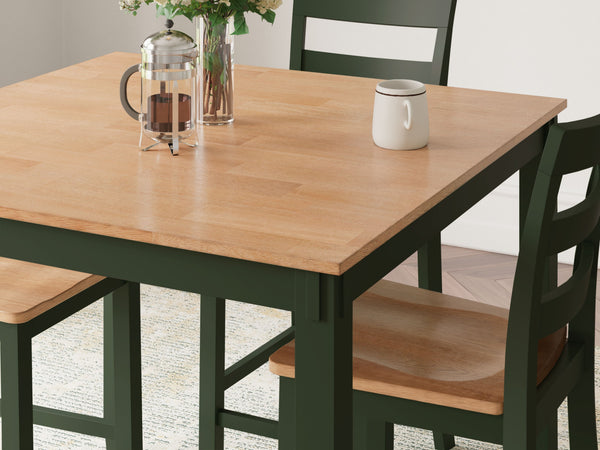 Gesthaven - Natural / Green - Dining Room Counter Table Set (Set of 5)