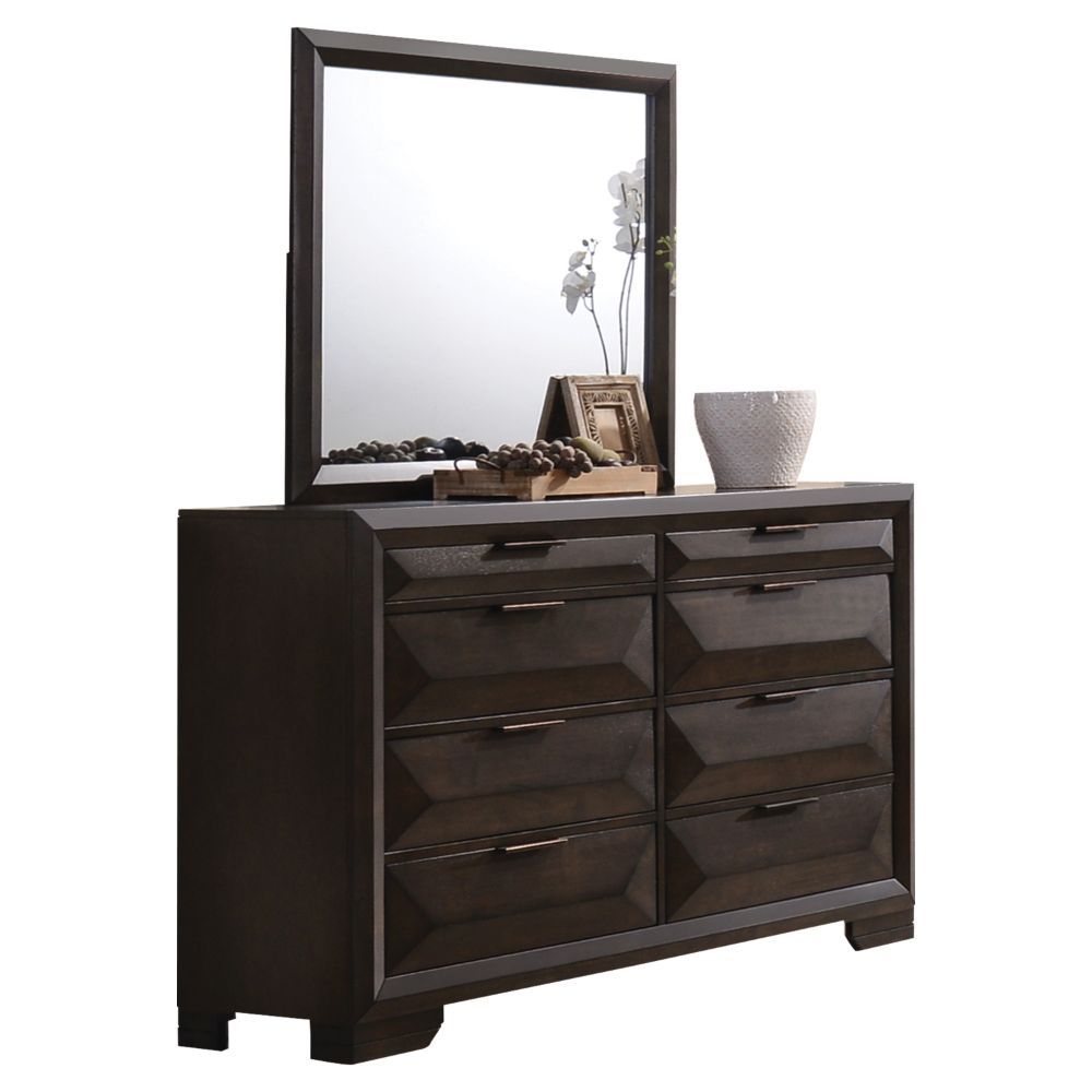Rectangular Mirror with Beveled Edge ASTM F2057 - 17 & ASTM F3096 - 14 Compliant (YES)<br/><br/><b>Product Features</b><ul><li>Case: 1Pc/1Ctn</li><li>Finish: Espresso</li><li>Style: Transitional</li><li>Materials: Wood, Mirror, Veneer (Wood), Composite Wo