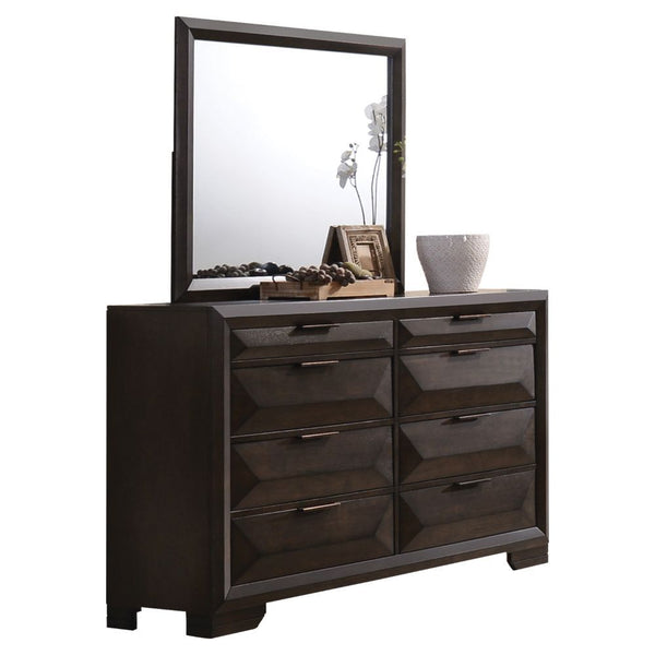 Rectangular Mirror with Beveled Edge ASTM F2057 - 17 & ASTM F3096 - 14 Compliant (YES)<br/><br/><b>Product Features</b><ul><li>Case: 1Pc/1Ctn</li><li>Finish: Espresso</li><li>Style: Transitional</li><li>Materials: Wood, Mirror, Veneer (Wood), Composite Wo