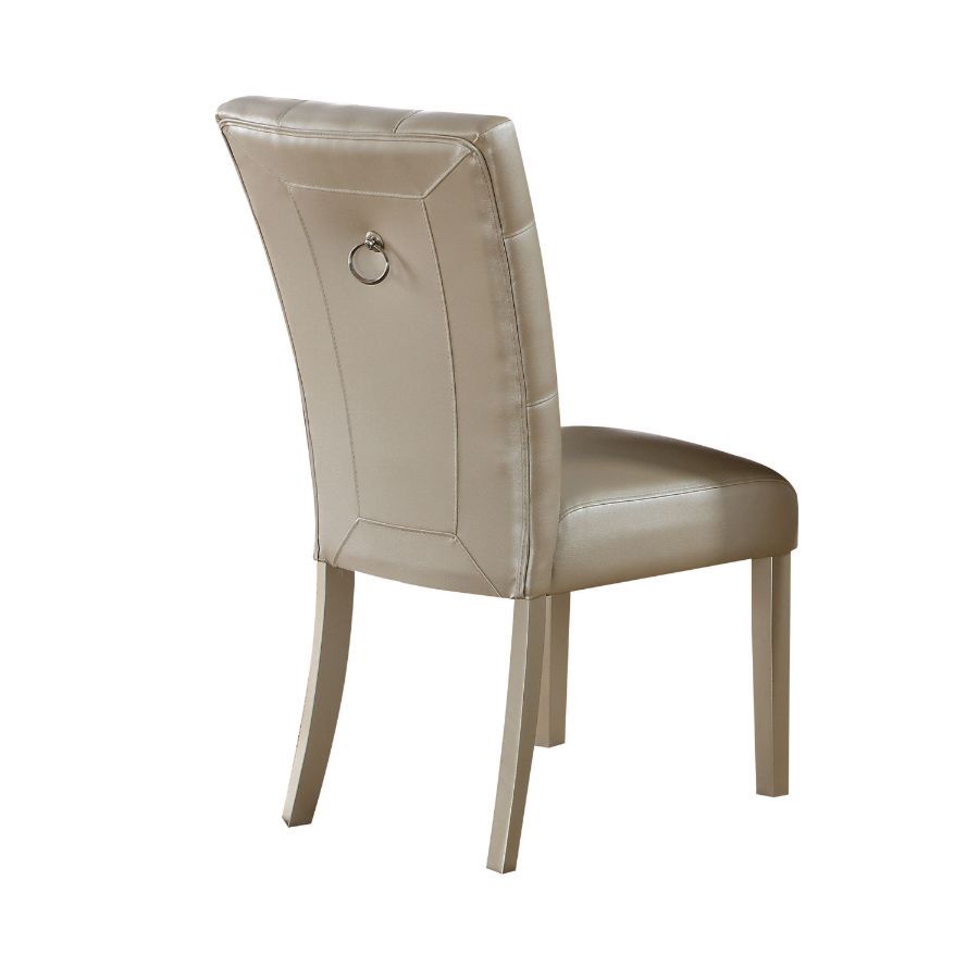 KD, Parson Style â€¢ Button Tufted (Inside Backrest) â€¢ Padded BACK & SEAT: Platinum PU Cushion â€¢ Back: Welt Trim & Hardware Decor â€¢ Wooden Tapered Leg â€¢<br/><br/><b>Product Features</b><ul><li>Marble Top</li><li>Parson Chair</li><li>Button Tufted 