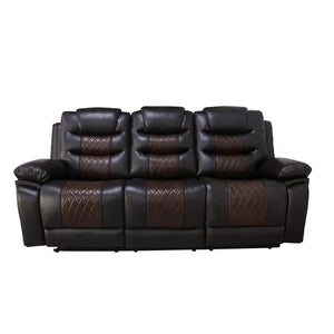  and Drop Down Snack Tray in brown. This sofa