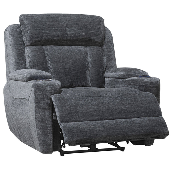 Dalton - Power Reclining Sofa Loveseat And Recliner - Lucky Charcoal