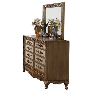 Rectangular Mirror with Beveled Edge (25mm) â€¢â€¢ Vintage Mirror Fronts with Raised Scrolled Floral Inlays, 5mm Antique Mirror<br/><br/><b>Product Features</b><ul><li>Case: 1Pc/1Ctn</li><li>Finish: Antique Gold</li><li>Style: Traditional</li><li>Material