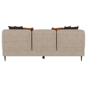Jade - Chenille Upholstered Sculpted Track Arm Sofa - Latte