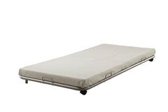 The roll-out trundle unit features superior quality metal for durability and provides plenty of support and keeps mattress in place. Designed to fit under Silhoutte or Cailyn-'s Collection Beds. Choose from black, blue, silver or white finish such variety