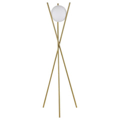 Downscaled style delivers artisan charm in a lamp with a special look that elevates your bedroom or living area. The Yamileth floor lamp makes more out of less, blending gold finished metal with a chic glass shade. A wispy geometric silhouette forms from 