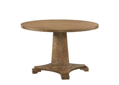 Simple yet elegant, the Yotam dining collection is one to be desired. Ideal for a smaller dining room or as a breakfast table. Its round tabletop perched atop a pedestal base. The salvaged oak finish adds the right amount of weathering that adds charm and