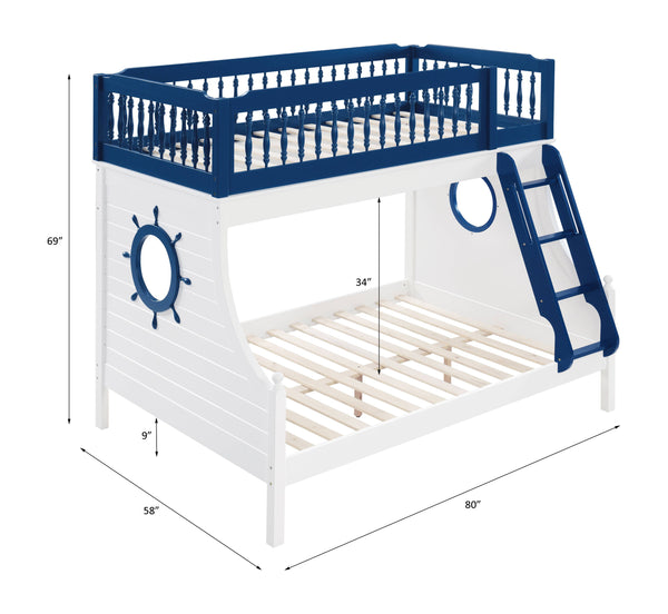 Farah - Bunk Bed - Blue & White Finish