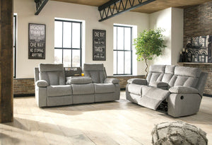Your to-do list is complete, now itâ€™s time for ultimate relaxation. This reclining set is plush in all the right places, and will support you for longer than you can binge watch your favorite TV show. The neutral upholstery is ready for a patterned thro