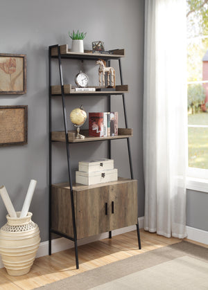 Zakwani - Bookshelf - Rustic Oak & Black Finish - 72"