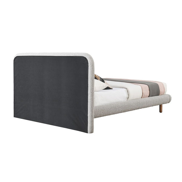 Cleo - Eastern King Bed - Gray Boucle
