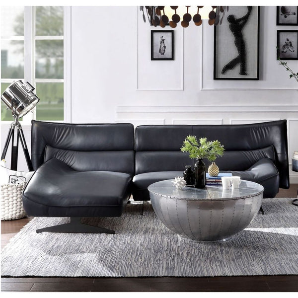 This is an incredible design with curved lines, combining metal and leather together to bring you a different sensation in the living room. The Maeko sectional embodies a stylish, deconstructed look that doesnâ€™t skimp on the fine details. This sofa is w