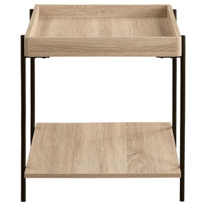 Fallon - Square Engineered Wood End Table - Light Brown