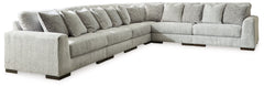 Sit back and enjoy the velvety softness of this sectional. Its contemporary design is accentuated by a subtle chevron pattern that masters the art of smart and sophisticated style.<br/><br/><b>Product Features</b><ul><li>Includes 6 pieces: left-arm facing