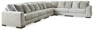 Sit back and enjoy the velvety softness of this sectional. Its contemporary design is accentuated by a subtle chevron pattern that masters the art of smart and sophisticated style.<br/><br/><b>Product Features</b><ul><li>Includes 6 pieces: left-arm facing
