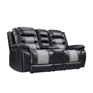 Experience the ultimate in comfort and convenience with the Nikko Dual Recliner Storage Console Loveseat with Power Footrests and Hidden Cupholders . This loveseat features long-lasting construction with frames crafted from hardwoods and plywood, ensuring