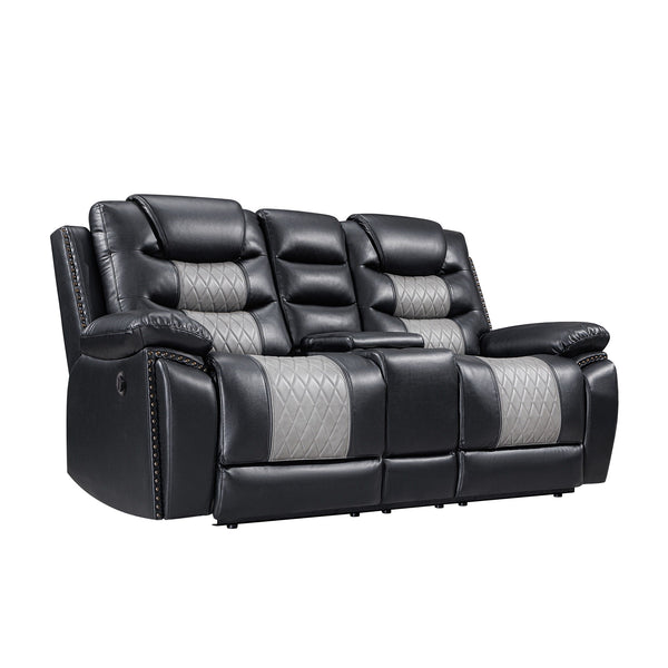 Experience the ultimate in comfort and convenience with the Nikko Dual Recliner Storage Console Loveseat with Power Footrests and Hidden Cupholders . This loveseat features long-lasting construction with frames crafted from hardwoods and plywood, ensuring