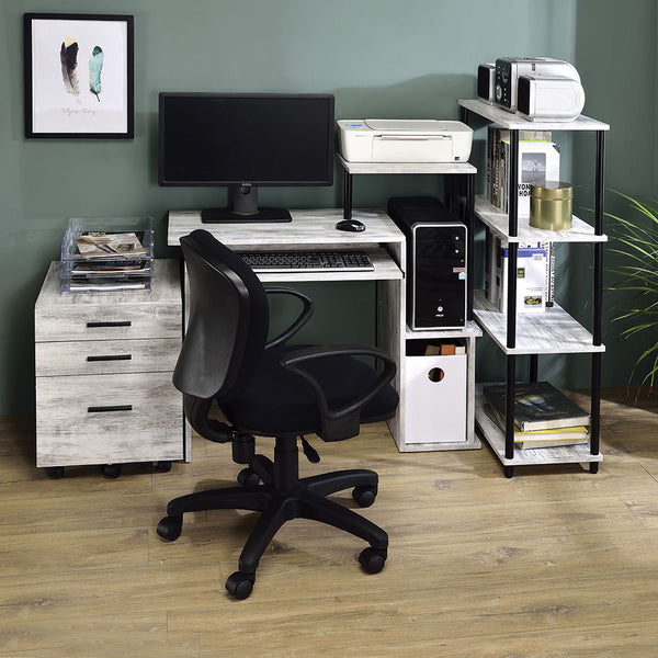 Lyphre - Desk - Antique White & Black Finish