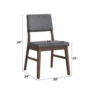 Seda - Side Chair (Set of 2) - Gray Corduroy & Walnut Finish