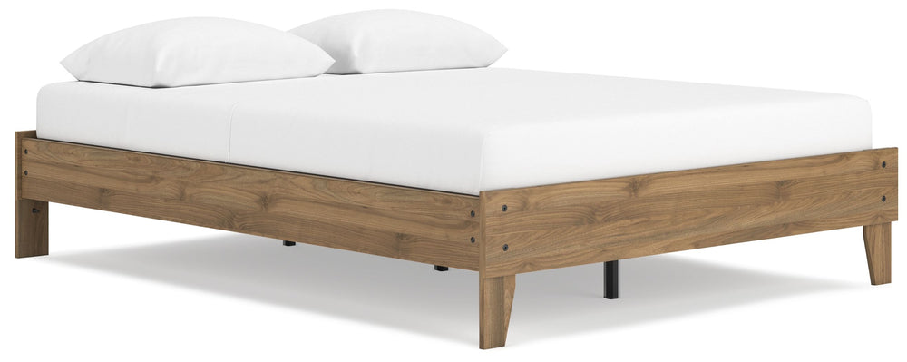 Is your bedroom in need of a refresh? And do you love mid-century modern design? Then this queen platform bed is calling your name. Simple lines and an industrial-chic vibe will seal the deal. Settle into its laid-back style, and plan to stay for a while.