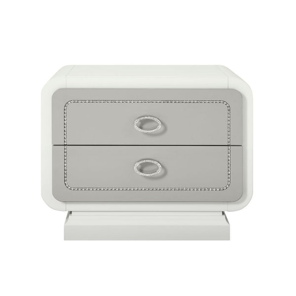 The design of this Allendale nightstand takes it to a new dimension. The updated design is utilized to create a dramatic looking, blending the new trend with a high gloss finish. Its crystal-like trimming creates dazzling glow for your master bedroom. Mul