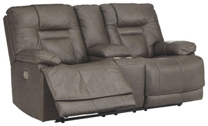 Big and bold, this power reclining loveseat with console and Easy Viewâ„¢ power adjustable headrests delivers comfort at the touch of a button. Easily position the recliner, its headrest and the lumbar support to your liking for maximum comfort. Plus, wit