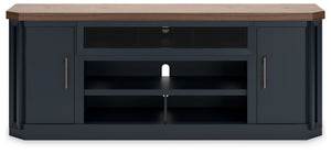 Landocken - Brown / Blue - XL TV Stand W/Fireplace Option