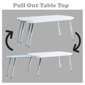 Acme - Coffee Table - White & Chrome Finish
