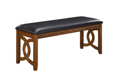 Complete your dining set or add extra seating in your home with the New Classic Furniture Gia Upholstered Dining Bench, a versatile and stylish addition to your space. Crafted from solid Rubberwood and Mindi veneers, this bench offers both durability and 