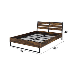 Juvanth - Eastern King Bed - Rustic Oak & Black Finish