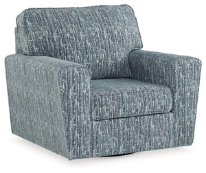 Strike the perfect balance between chic and cozy. This swivel accent chair appeals to your mod sensibilities with its abstract stripe design. When youâ€™re ready to relax, wide track arms welcome you to sink in. And a swivel base doubles down on function,