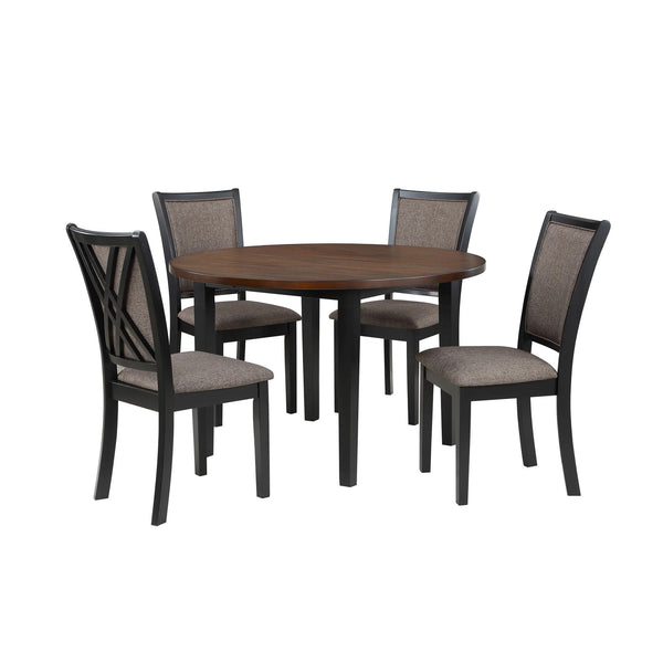 The Potomac Wood 5 Piece Dining Set combines expert craftsmanship with a thoughtful design, making it a standout addition to any dining space. This set includes a 48" round dining table and four meticulously crafted chairs, all constructed from a blend of