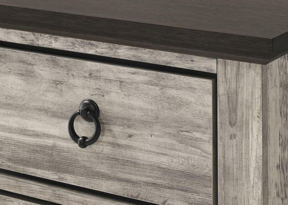 Immerse yourself in the rustic charm of this exquisite bedroom collection, where timeless design meets sophisticated craftsmanship. The set exudes a warm, weathered aesthetic that effortlessly complements any home decor, bringing an air of tranquil elegan