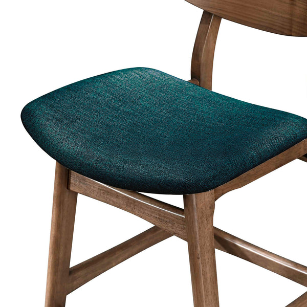 Oscar - Counter Chair With Cushion (Set of 2) - Walnut / Forest Green
