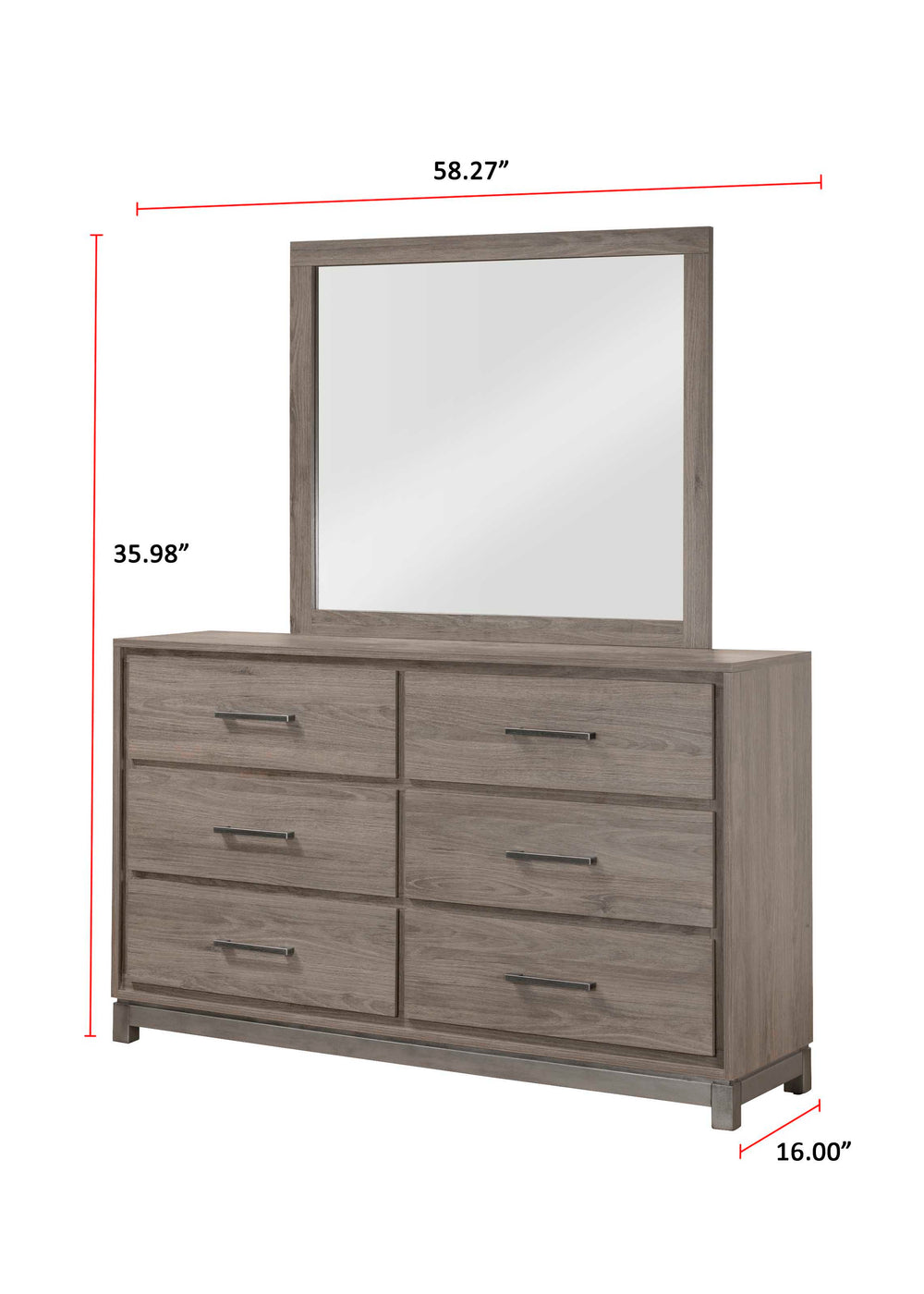 River - Dresser And Mirror - Dark Brown<h4><b>River - Dresser - Light Brown</b></h4> <table width="100%"><colgroup><col style="width: 30%"> <col style="width: 70%"> </colgroup> <tbody> <tr> <td>Dimensions</td> <td> 58.27"L x 16.00"D x 35.98"H</td> </tr> <