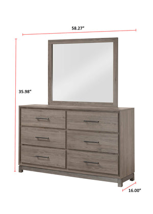 River - Dresser And Mirror - Light Brown