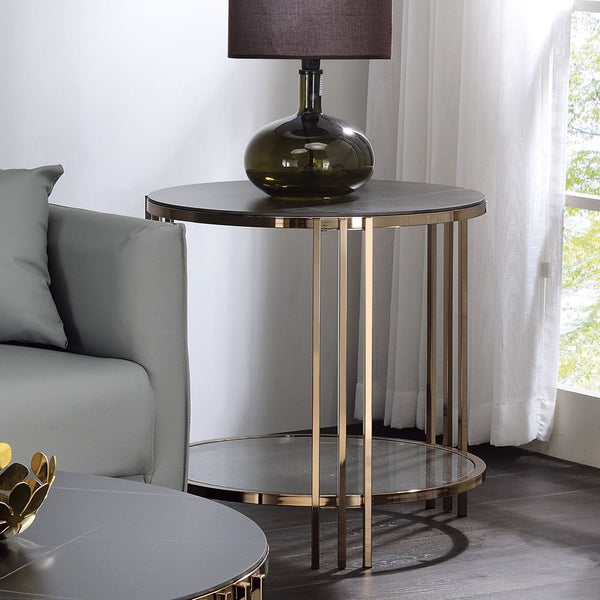 Zaidee - End Table - Sintered Champagne