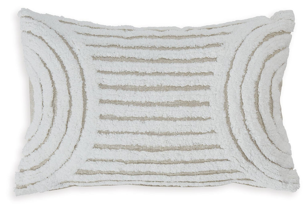 Make relaxing on your bed or couch a little cozier. With its snuggly-soft texture and tufted geometric design in white and tan, this throw pillow is the perfect choice to make a casually cool statement with your decor.<br/><br/><b>Product Features</b><ul>