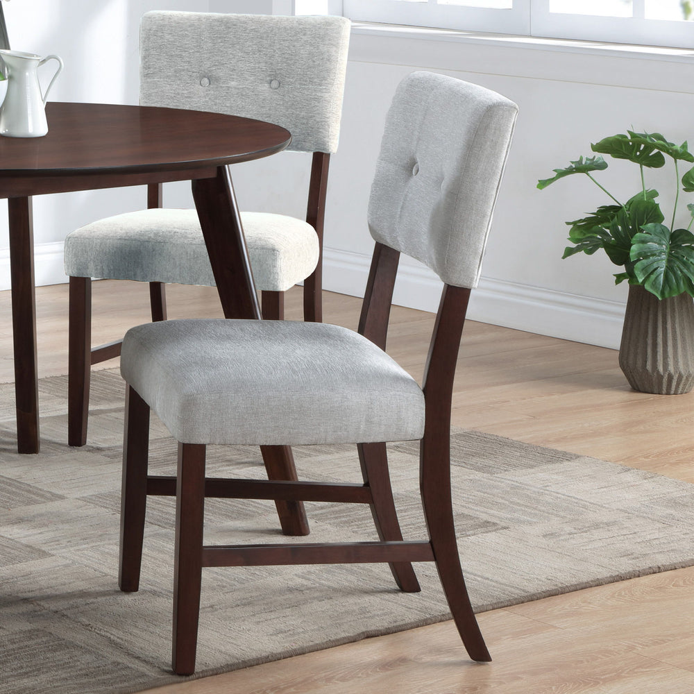 The Tioga Dining Chairs, available in sets of two, bring durable craftsmanship and modern style to your dining space. Each chair is constructed from solid Rubberwood and reinforced with base stretchers, ensuring strong and stable support. With clean lines