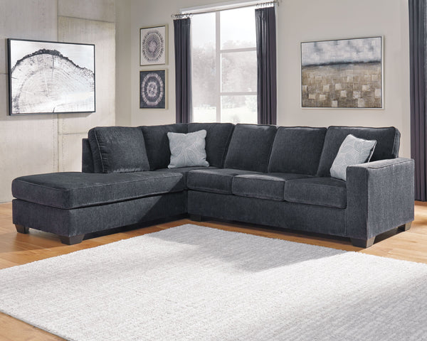 Altari - Left Arm Facing Corner Chaise With Sleeper 2 Pc Sectional - Slate