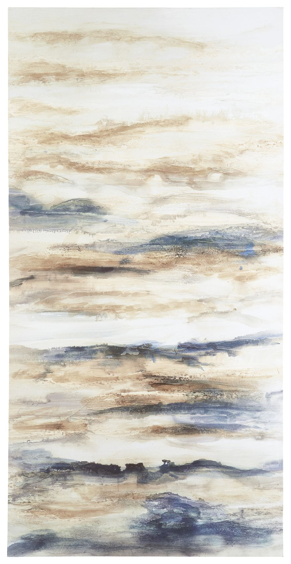 Create a relaxing scene incorporating the neutral colors and textural beauty of this wall art. Embellished with texture, its shades of blue and tan mix to deliver a modern art masterpiece. Hang this art horizontally or verticallyâ€”itâ€™s ideal for comple