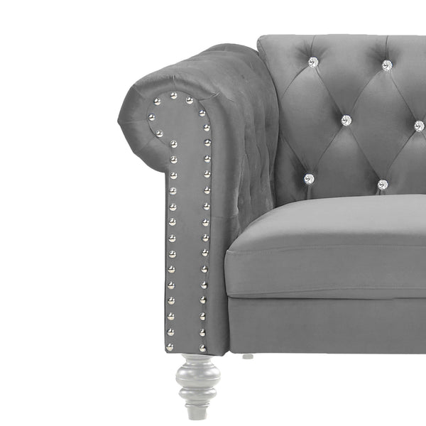 Emma Crystal - Loveseat - Gray